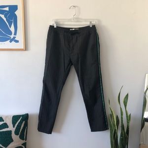 Topman Pinstripe Cropped Skinny Pants